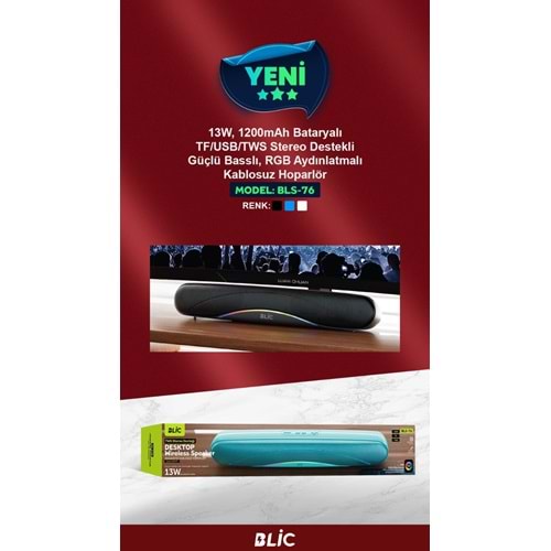 HOPARLÖR BLS-76 BLİC MÜZİK KUTUSU