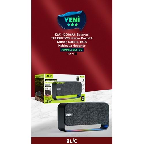 HOPARLÖR BLS-70 BLİC MÜZİK KUTUSU