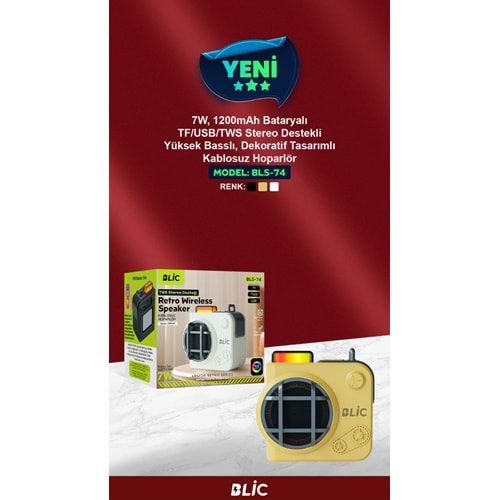 HOPARLÖR BLS-74 BLİC MÜZİK KUTUSU